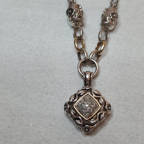 T & C Diamond, 14kt and Silver Necklace - Picture 1 of 7
